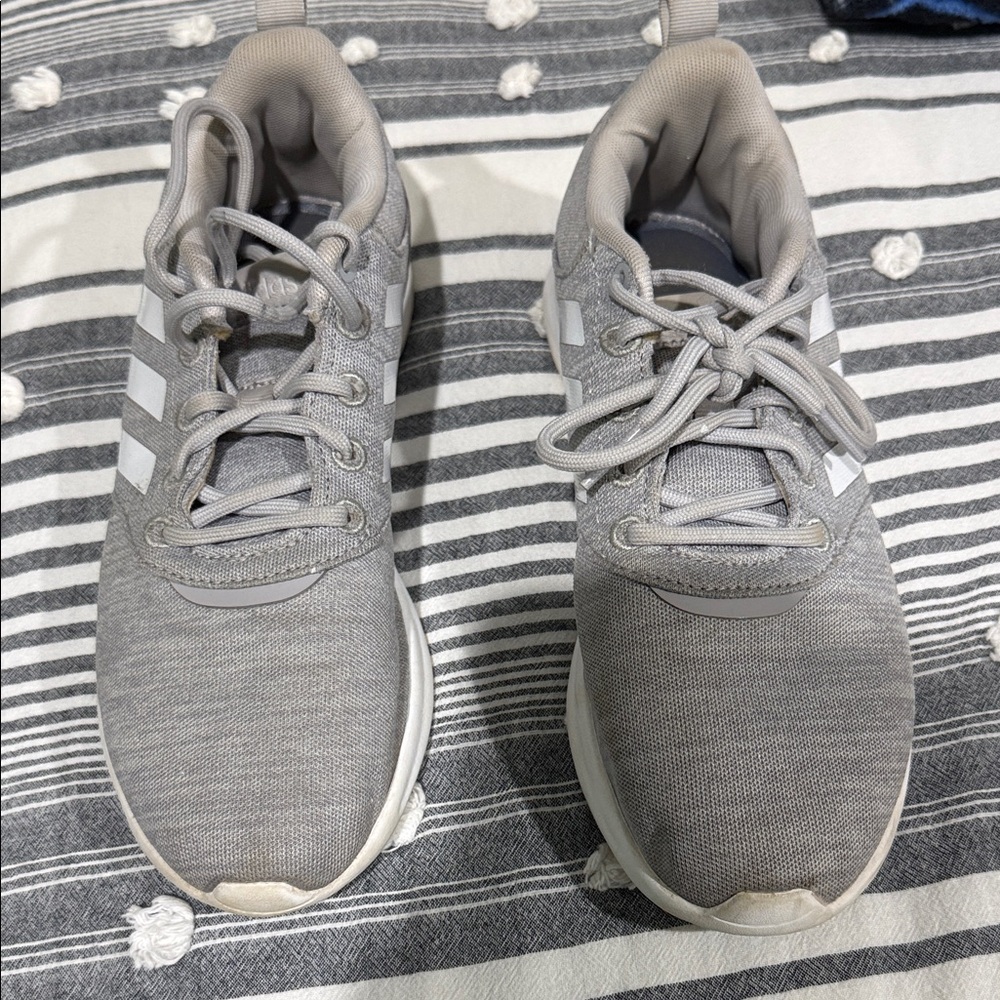 Adidas Light Gray Sneakers with White Accents